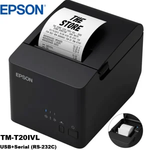 Impresora termica Epson TM-T20IVL negra USB Serial RS-232C 250mms POS