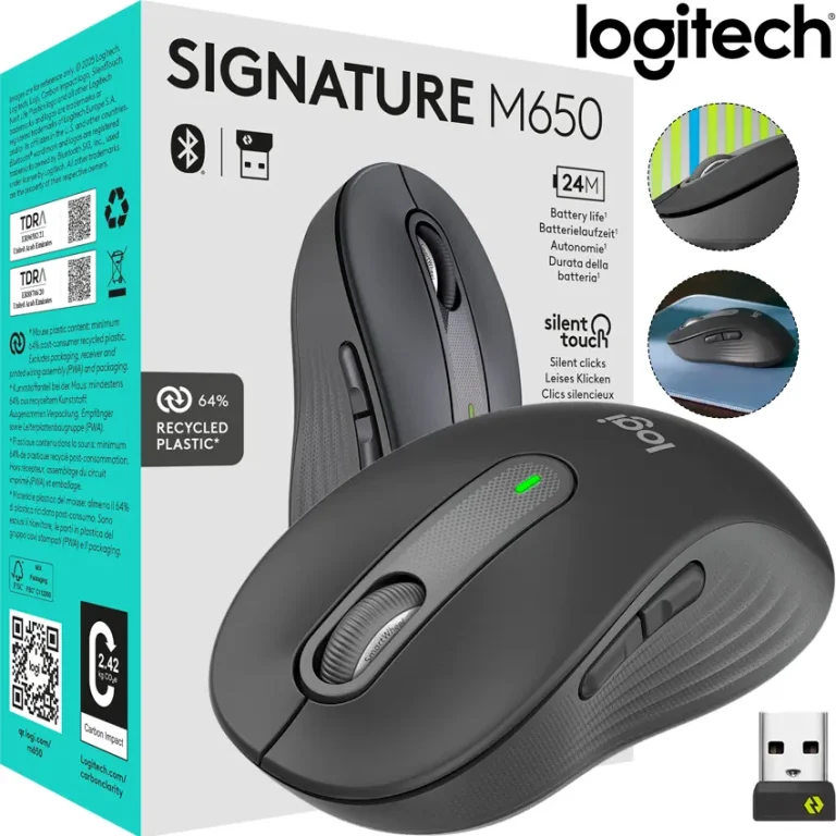 MOUSE LOGITECH SIGNATURE M650 SILENT WIRELESS BLUETOOTH BLACK (910-006250)