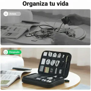 Capa superior 12 lazos elasticos bolsillos malla organizador UGREEN LP139 cables