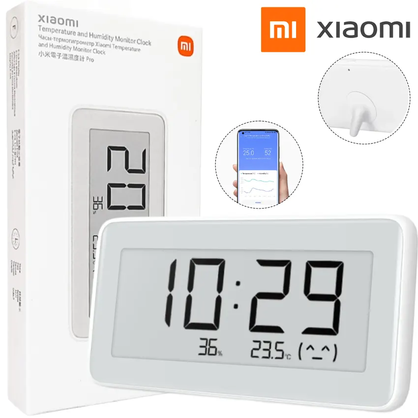 Termometro higrometro Xiaomi LYWSD02MMC reloj pantalla E-ink Bluetooth blanco