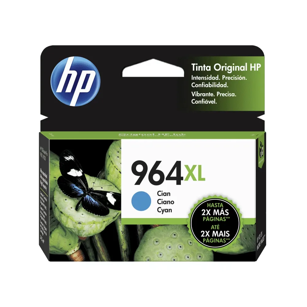 Tinta HP 3JA54AL (964XL) Cian (OfficeJet Pro 9010) 1,600 Páginas Tinta HP 964XL Cyan 1,600 Páginas para OfficeJet Pro 9010 - Imagen 1