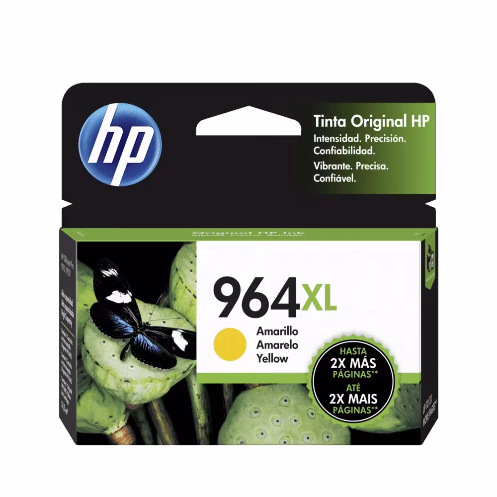Tinta HP 3JA56AL (964XL) Amarillo (OfficeJet Pro 9010) 1,600 Páginas Tinta HP 964XL Amarillo 1,600 Páginas para OfficeJet Pro 9010 - Imagen 1