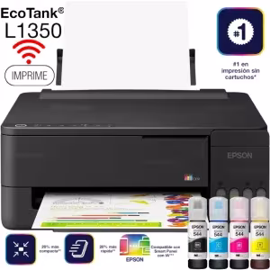 Impresora Epson EcoTank L1350 color inalámbrica Wi-Fi negra Heat-Free 11ppm