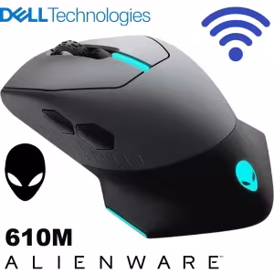 Mouse gaming Dell Alienware AW610M Dark Side gris oscuro cable inalambrico 2.4GHz