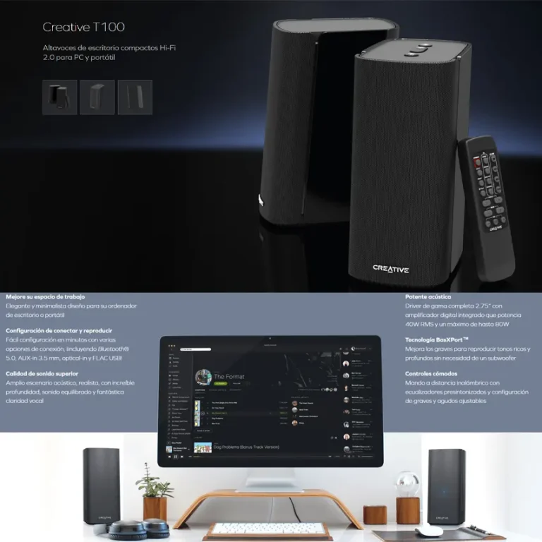 Mando distancia IR parlante Creative T100 EQ presintonizado graves agudos