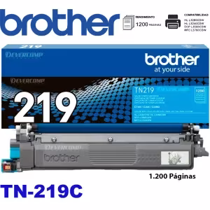 Tóner Brother TN-219C cian estándar 1200 páginas original HL-L3280CDW DCP-L3560CDW MFC-L3760CDW