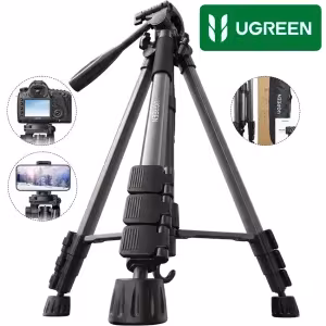 Trípode profesional UGREEN LP661 15187 negro gris 175cm aluminio smartphone cámara DSLR