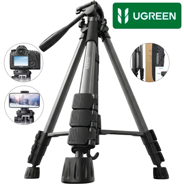 Trípode profesional UGREEN LP661 15187 negro gris 175cm aluminio smartphone cámara DSLR