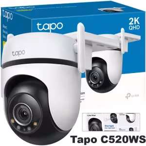 Cámara seguridad exterior TP-Link Tapo C520WS Pan/Tilt 2K QHD IP66 Wi-Fi Ethernet blanca