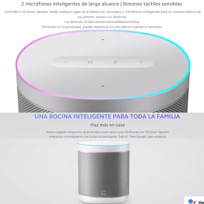 Altavoz inteligente Xiaomi Mi Smart Speaker L09G negro 12W Google Assistant Wi-Fi Chromecast