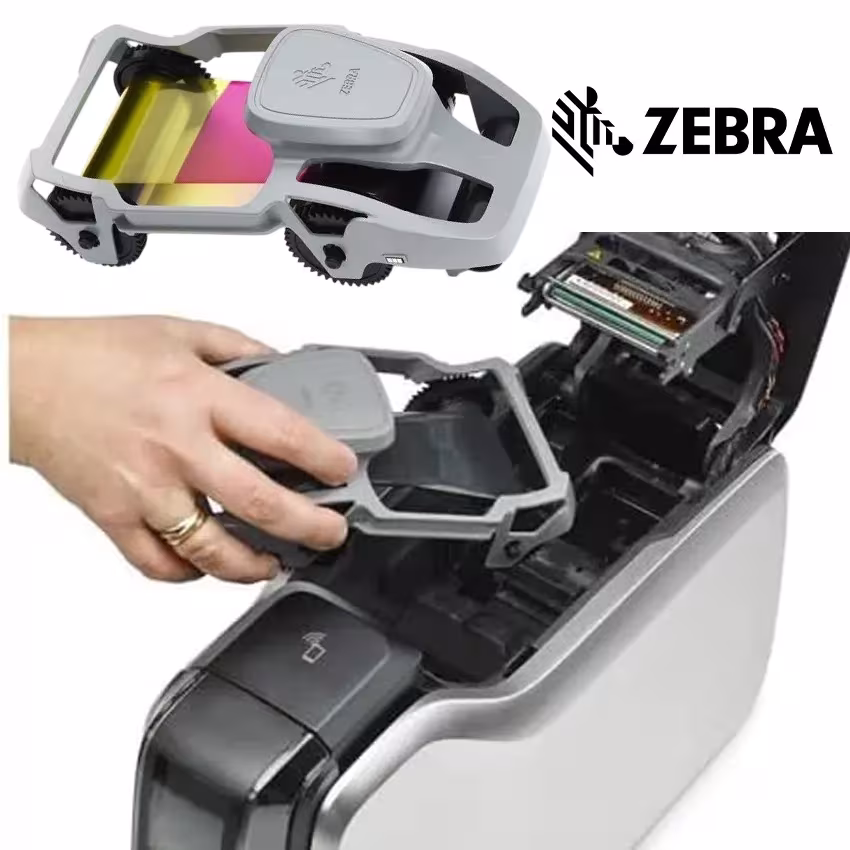 Ribbon Zebra 800300-250LA YMCKO color 200 impresiones cartucho Load-N-Go ZC100 ZC300