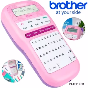 Rotuladora portátil Brother PT-H110PK rosa teclado QWERTY cintas TZe 12mm P-touch