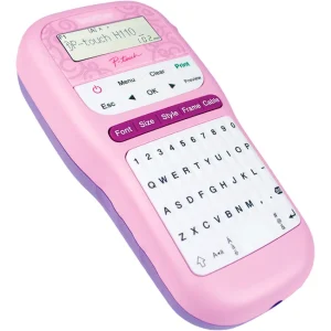 Rotuladora portátil Brother PT-H110PK rosa teclado QWERTY cintas TZe 12mm P-touch
