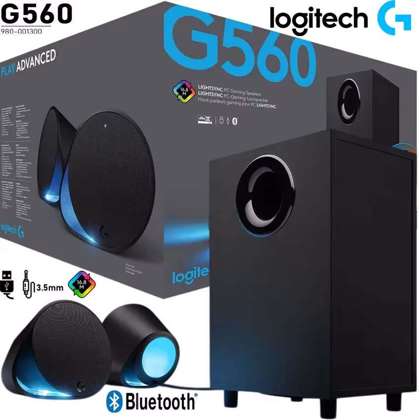 Parlantes Gaming Logitech G560 LIGHTSYNC RGB 2.1 240W Bluetooth al mejor precio en Lima con envíos a todo el Perú