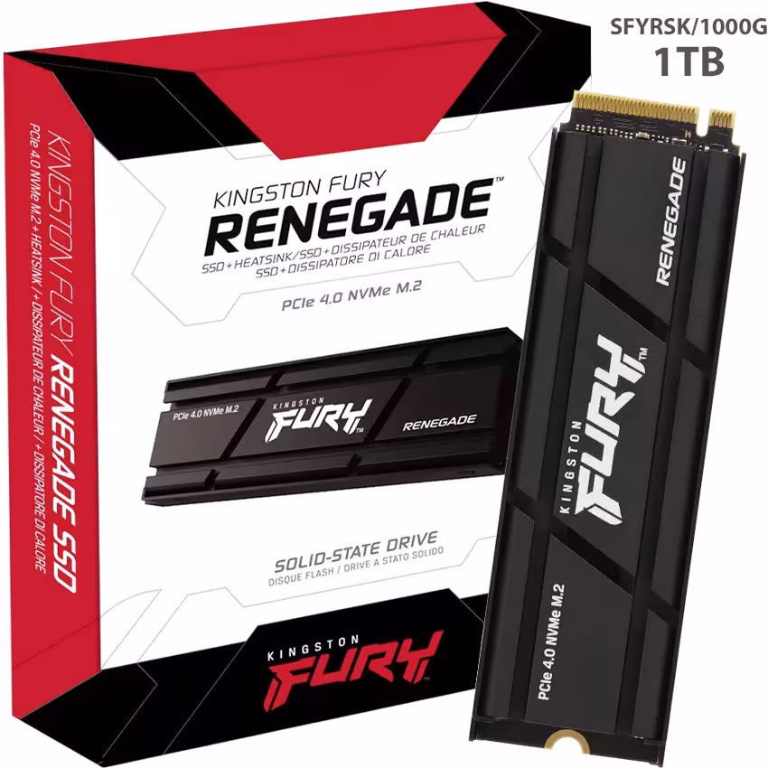 SSD Kingston FURY Renegade 1TB NVMe PCIe 4.0 x4 — M.2 2280 — Disipador — SFYRSK/1000G al mejor precio en Lima con envíos a todo el Perú