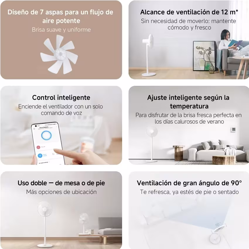 Ventilador Inteligente Xiaomi Mi Smart Standing Fan 2 Lite — WiFi — App Mi Home al mejor precio en Lima con envíos a todo el Perú